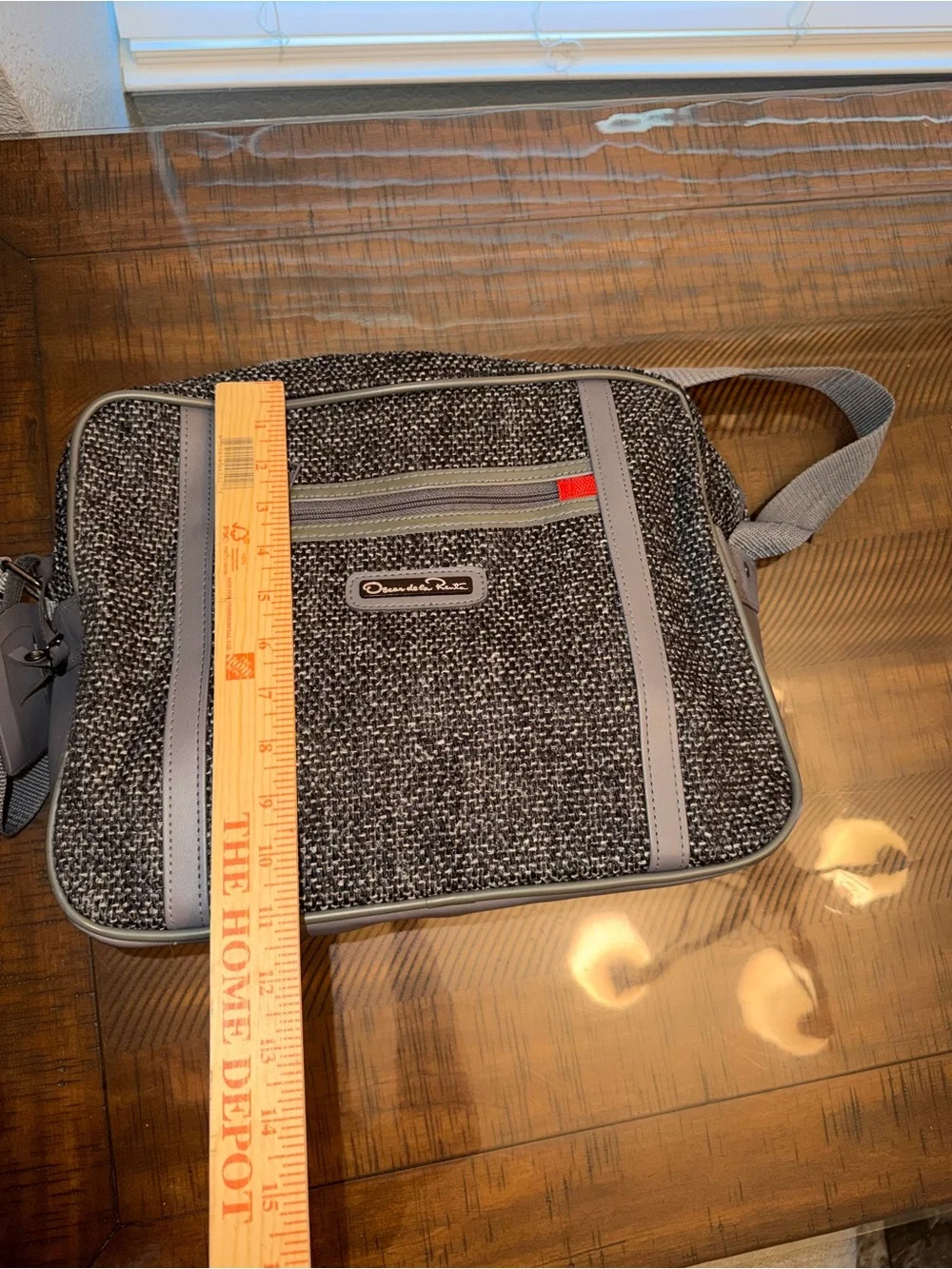 Oscar de la Renta  Tweed Crossbody Bag with Gray Trim